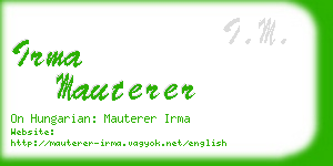 irma mauterer business card